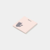 Post-It Notes Rose Pâle Chat Gris Endormi (Incliné)
