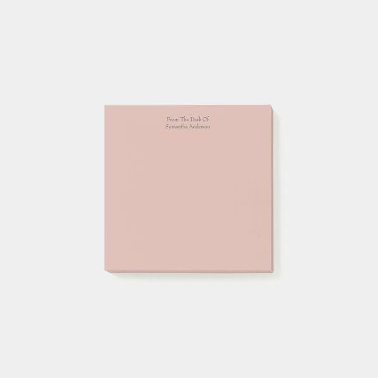 Post-It Notes rose poudré personnalisés (Devant)