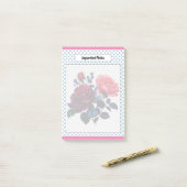 Post-it® Notes Roses rose et bleu (Sur un bureau)