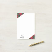 Post-it Notes Rouge Bleu Vert Carreaux (Sur un bureau)