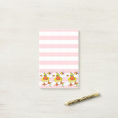 Post-it Notes Roze & Witte Streep Eend Vis (Op bureau)