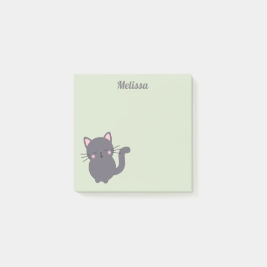 Post-It Notes Sage Chat Gris Endormi (Devant)