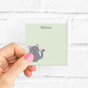 Post-It Notes Sage Chat Gris Endormi