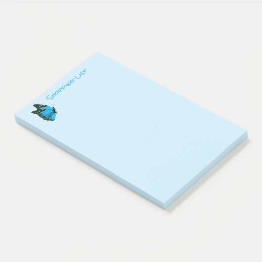 Post it Notes Shoping List Blue Butterfly (Schuin)