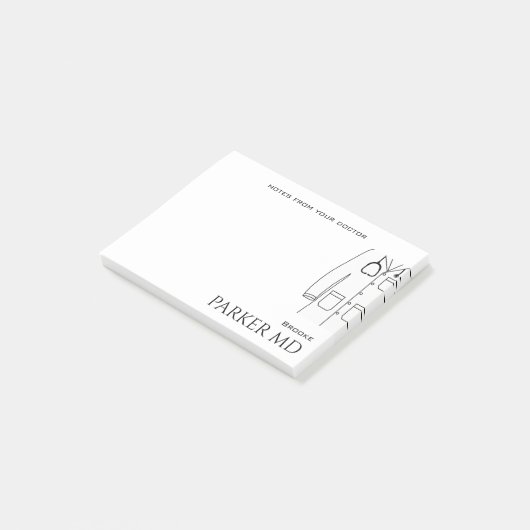 Post-it® Notes simples pour le médecin Costume blanc (Incliné)