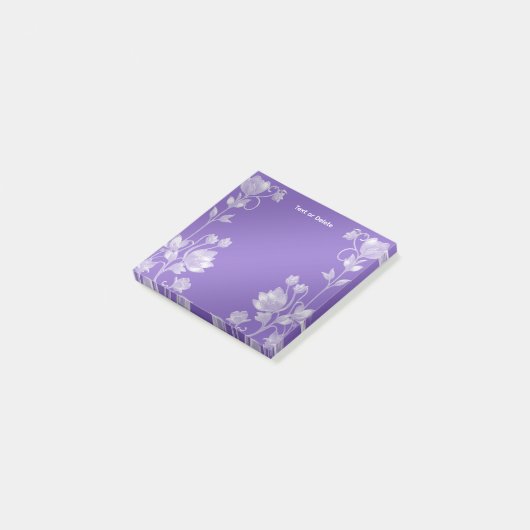 Post-it® Notes stylées de floral violet (Incliné)