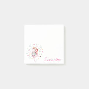 Post-it® Notes sur la licorne rose personnalisée