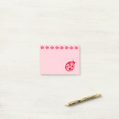 Post-it® Notes sur le billet de Ladybugs rose (Sur un bureau)