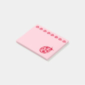 Post-it® Notes sur le billet de Ladybugs rose (Incliné)