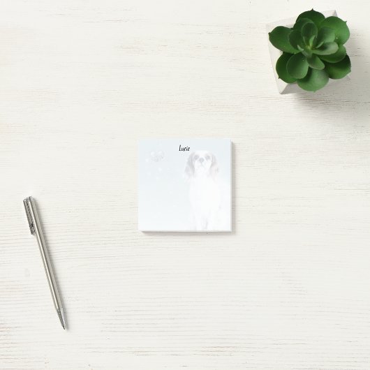 Post-it® Notes sur le chien et le coeur bleu