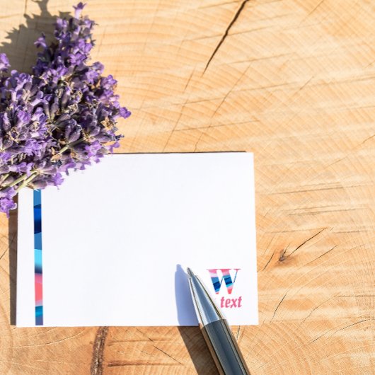 Post-it® Notes sur le dégradé bleu du corail du monogramme