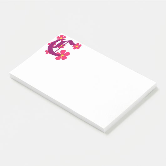 Post-it® Notes sur le monogramme C initial (Incliné)