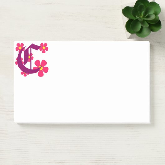 Post-it® Notes sur le monogramme C initial (Bureau)