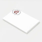 Post-it® Notes sur le monogramme initial (Incliné)