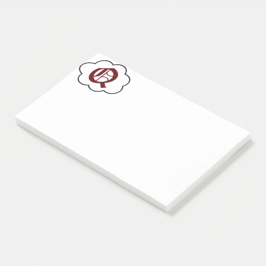 Post-it® Notes sur le monogramme initial (Incliné)