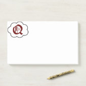 Post-it® Notes sur le monogramme initial (Sur un bureau)