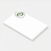 Post-it® Notes sur le monogramme O initial (Incliné)