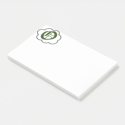 Post-it® Notes sur le monogramme O initial (Incliné)