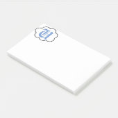 Post-it® Notes sur le monogramme U initial (Incliné)