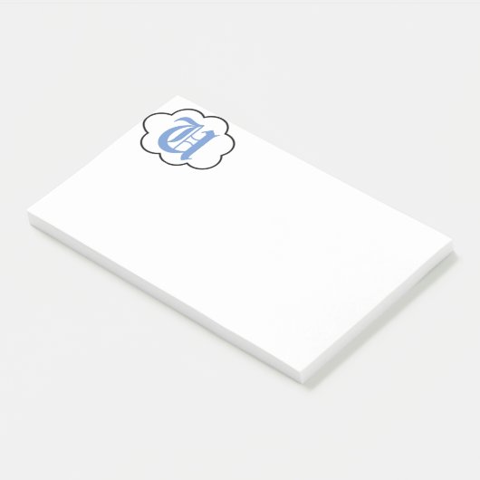 Post-it® Notes sur le monogramme U initial (Incliné)