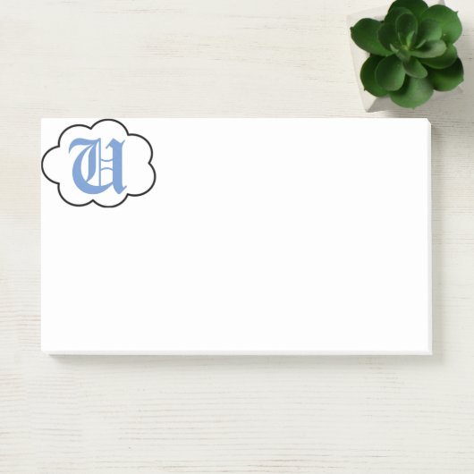 Post-it® Notes sur le monogramme U initial (Bureau)