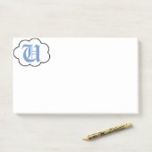 Post-it® Notes sur le monogramme U initial (Sur un bureau)