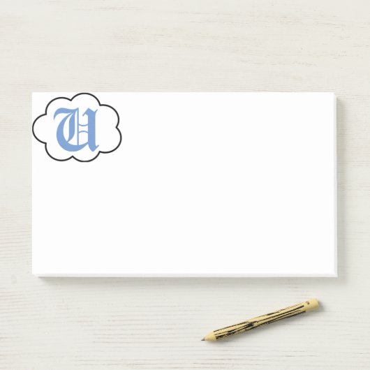 Post-it® Notes sur le monogramme U initial (Sur un bureau)