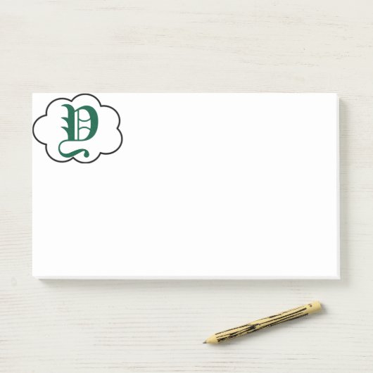 Post-it® Notes sur le monogramme Y initial (Sur un bureau)