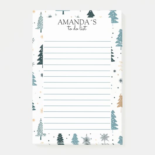 Post-it® Notes sur le motif de l'arbre de Noël (Devant)