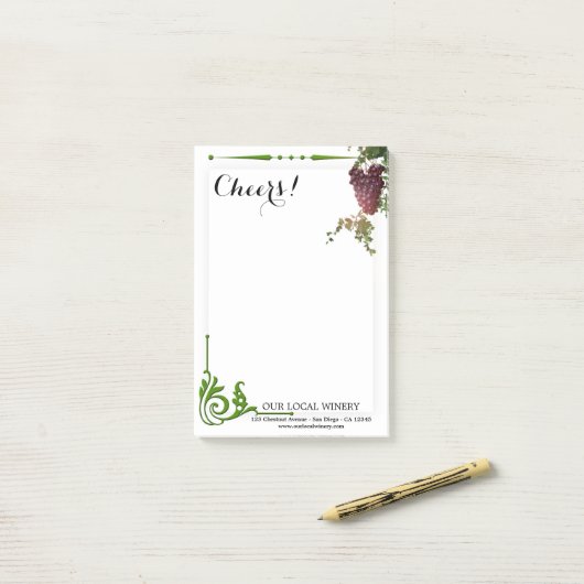 Post-it® Notes sur le vignoble de Wine Lover Vineyard (Sur un bureau)