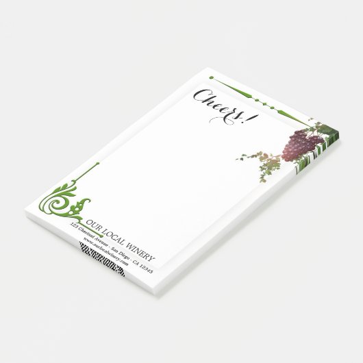 Post-it® Notes sur le vignoble de Wine Lover Vineyard (Incliné)