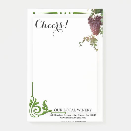 Post-it® Notes sur le vignoble de Wine Lover Vineyard (Devant)