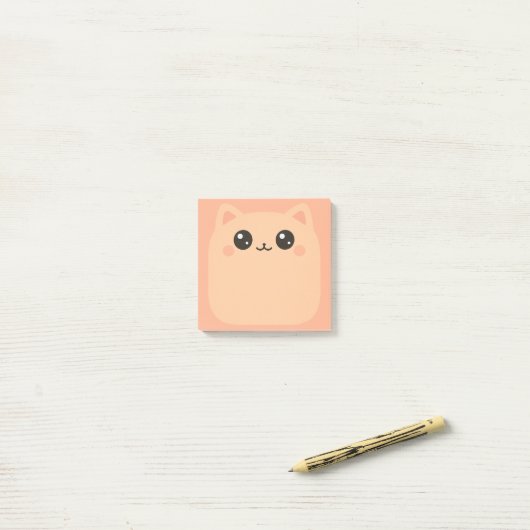 Post-it® Notes sur le visage de chat mignon (Sur un bureau)