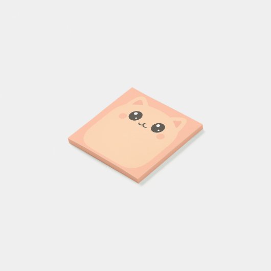 Post-it® Notes sur le visage de chat mignon (Incliné)