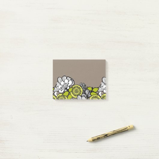 Post-it® Notes sur les fleurs grises (Sur un bureau)