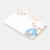 Post-it® Notes sur l'ours polaire de Noël du Globe des neig (Incliné)