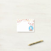 Post-it® Notes sur l'ours polaire de Noël du Globe des neig (Sur un bureau)