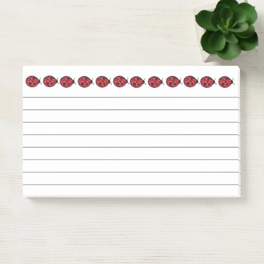 Post-it® Notes sur Red Ladybug Post (Bureau)