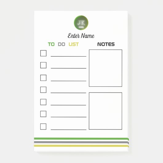 Post-it Notes to Do List Notes Section JK Logo 202 (Devant)
