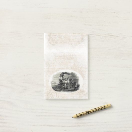 Post-it Notes Train Vintage (Sur un bureau)