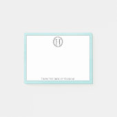 Post-it® Notes turquoises sur la couronne de monogramme (Devant)