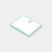 Post-it® Notes turquoises sur la couronne de monogramme (Incliné)