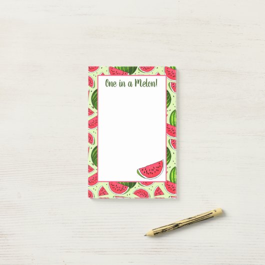 Post-It Notes Une Pastèque (Sur un bureau)