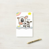 Post-it® Notes Vache Soleil Arc-en-ciel Papillon (Sur un bureau)