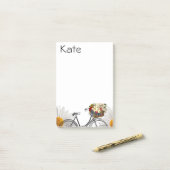 Post-it Notes Vélo Floral (Sur un bureau)