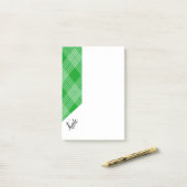 Post-it Notes Vert Carreaux (Sur un bureau)