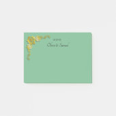 Post-It Notes Vert Emeraude & Or (Devant)