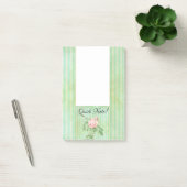 Post-it Notes Vert Rayure Floral Rose Rose (Bureau)