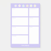 Post-it® Notes violettes collantes avec fleurs pastel (Devant)