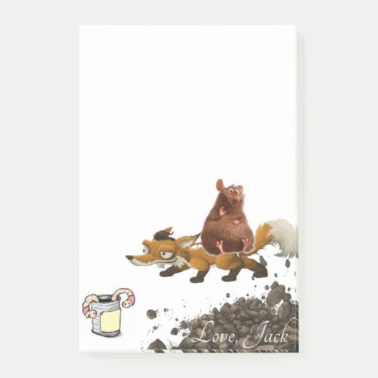 Post-it Notes Vos Muis Worm (Voorkant)